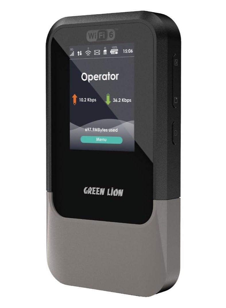 Connect 5G Portable MiFi Router with 2.4" TFT Display / Up to 12 Hours Usage Time / Plug & Play Setup / Nano SIM & eSIM Support / 100m Signal Distance / Automatic Configuration / USB-C Charging Port - Black